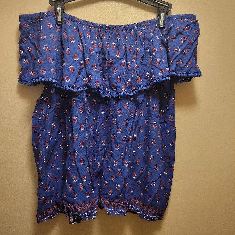 2XL Blue Faded Glory off the shoulder top